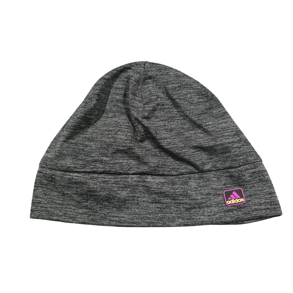 Adidas Climawarm Ponytail Beanie‎ Grey Magenta Space Dye Fleece Lined OSFA